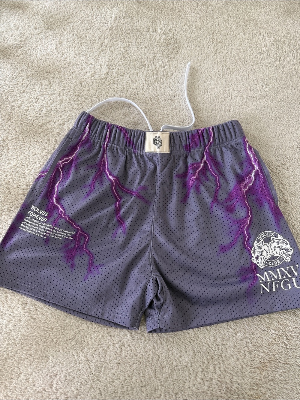 Darc Sport, Purple Lightning Mesh Shorts, L